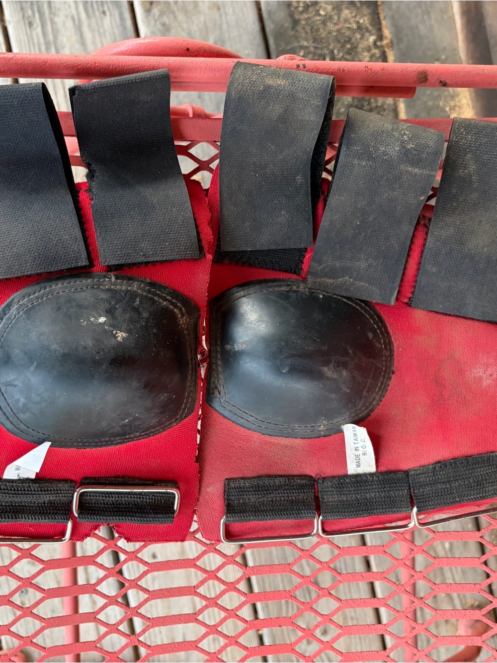 Red Protective hind skid boots